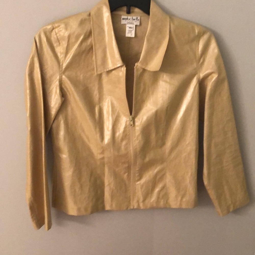 Linen polyurethane coated jacket.